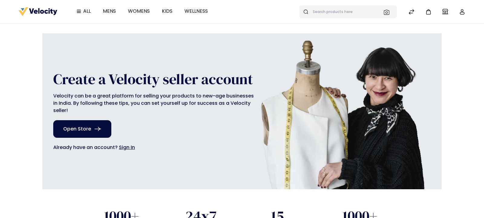 The marketplace landing page banner with the Open Store button