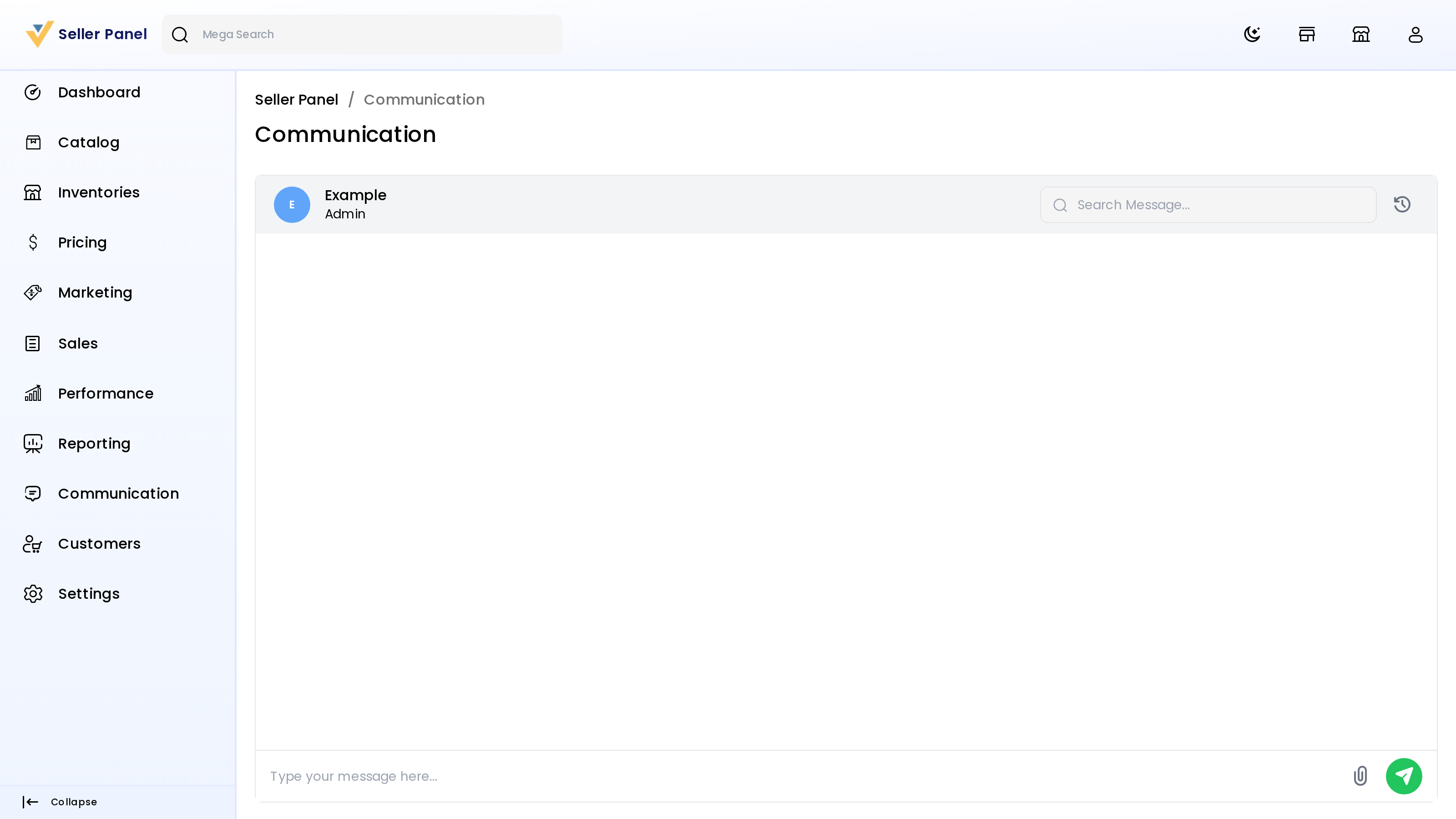 Seller–admin communication thread