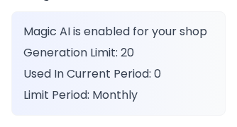 The Magic AI block in Shop Information on the seller's profile