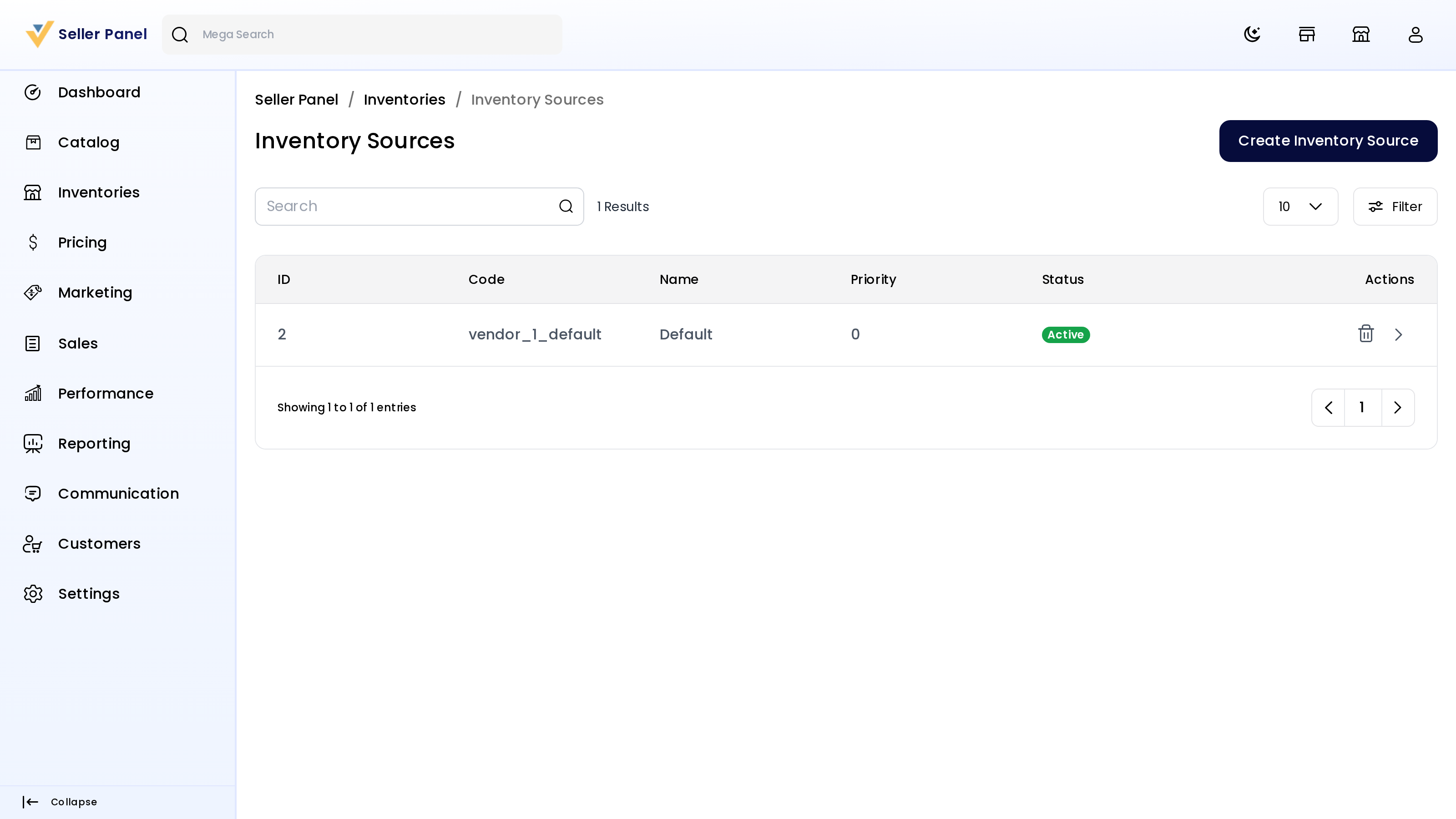 Seller inventory sources list