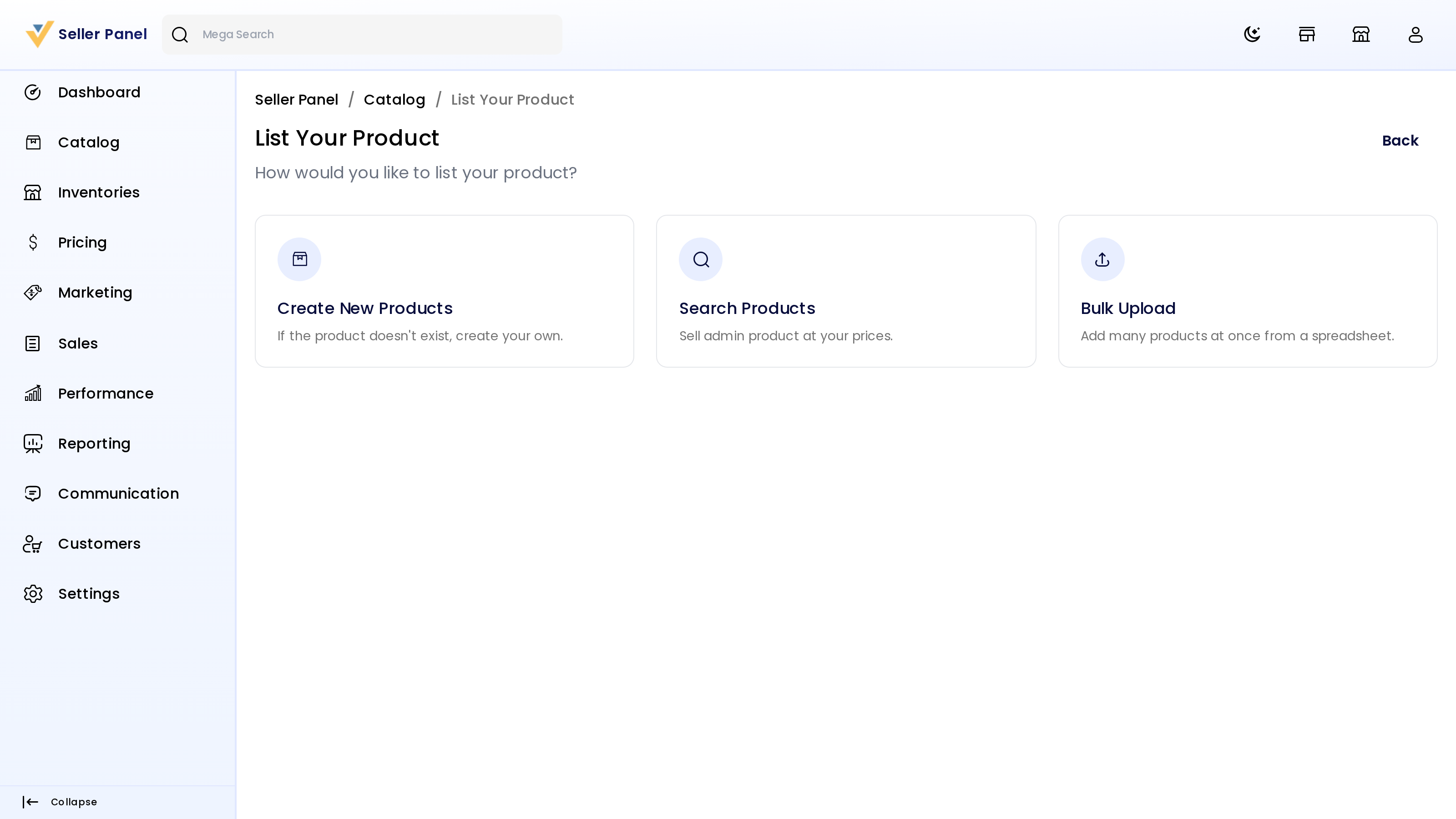 List Your Product launcher
