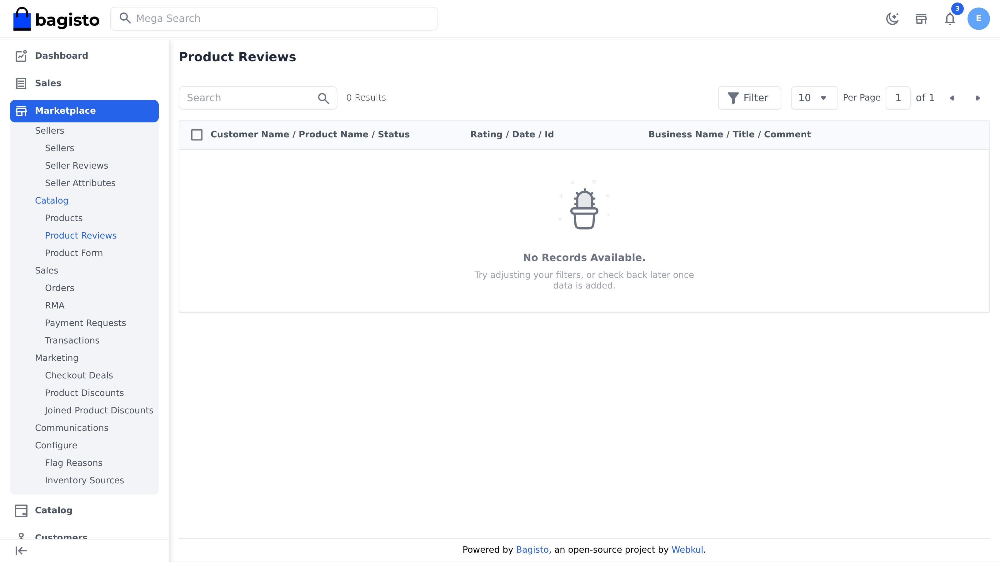 Admin product review moderation
