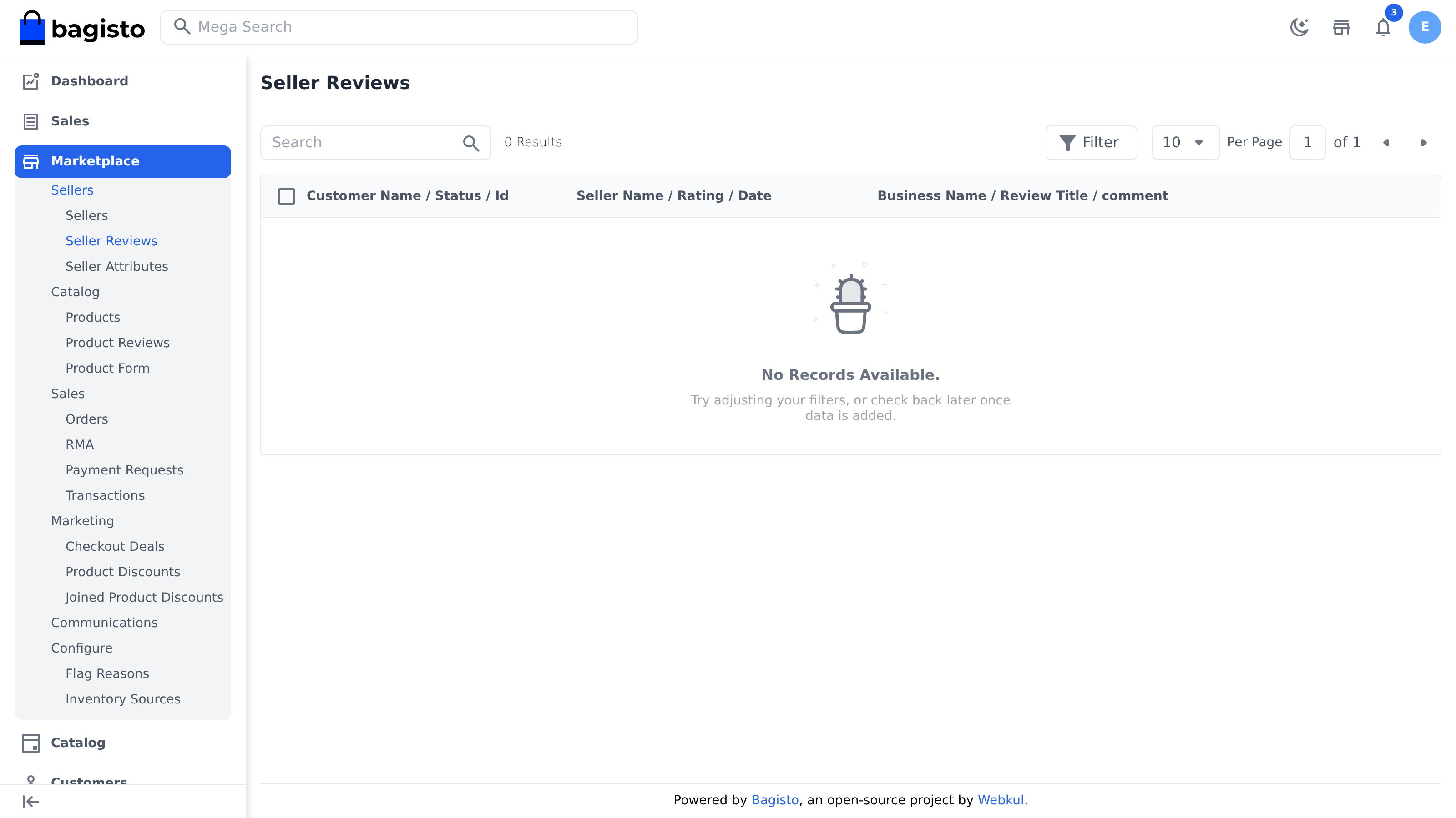 Admin seller review moderation