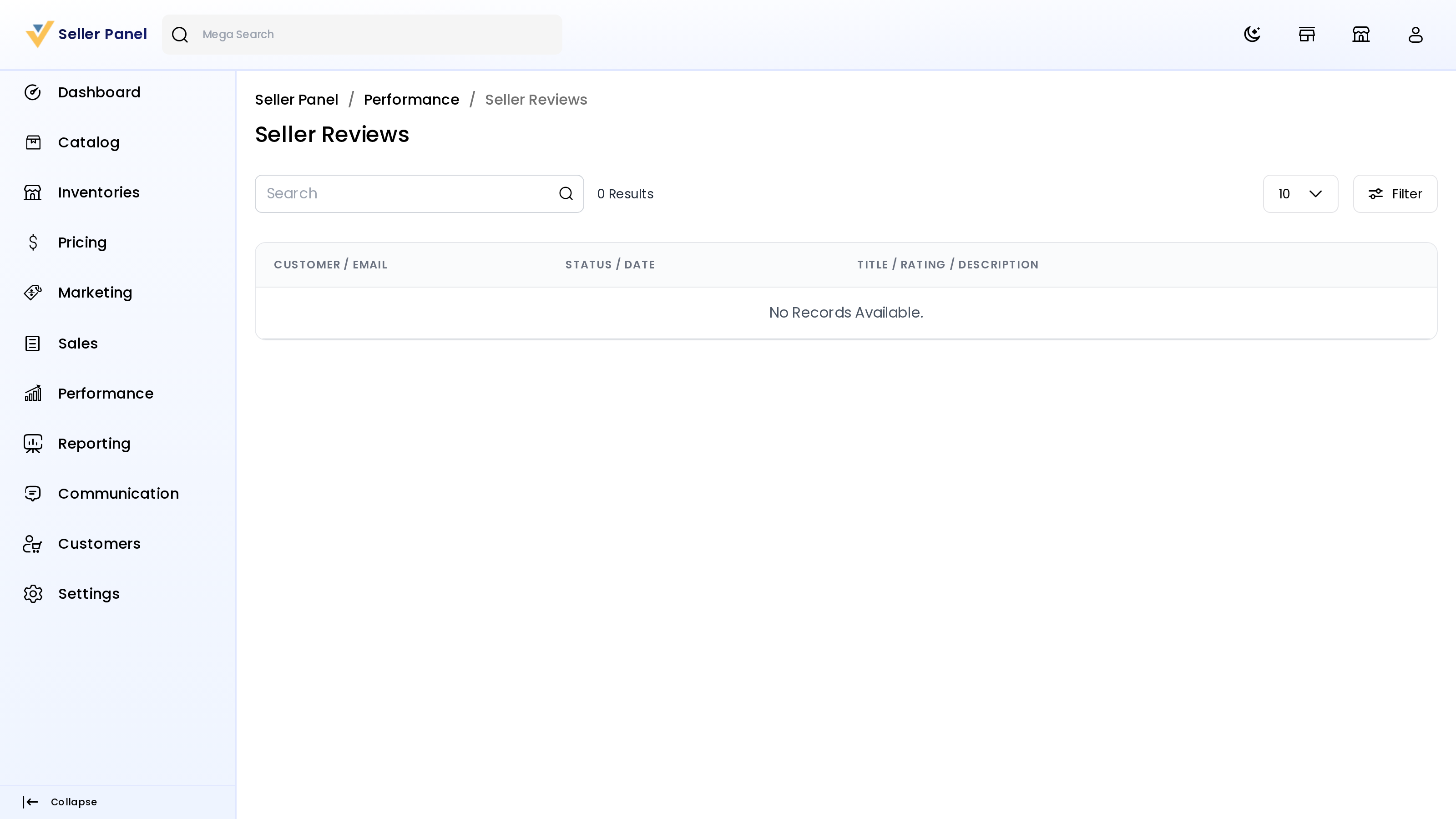 Seller reviews in the Seller Panel