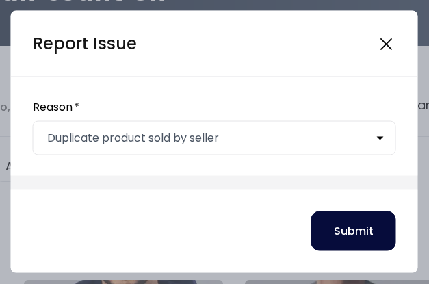 The Report Issue form on a seller's shop page