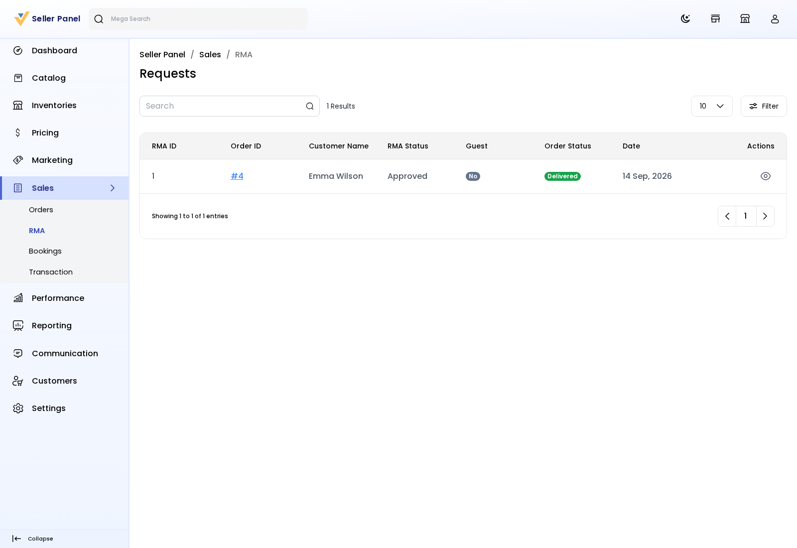 The Assign Product form for selling a catalog product