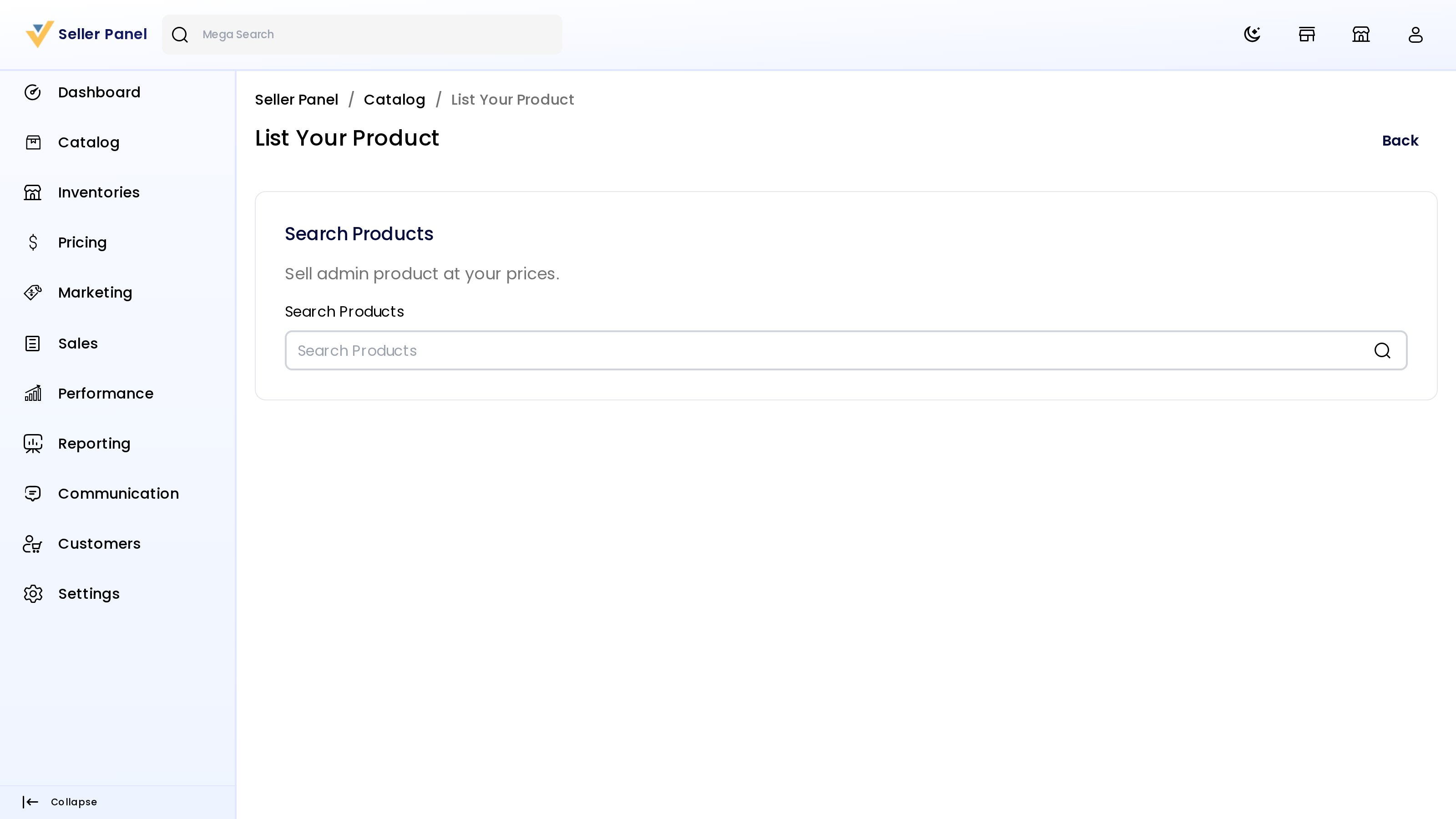 Search existing catalog products